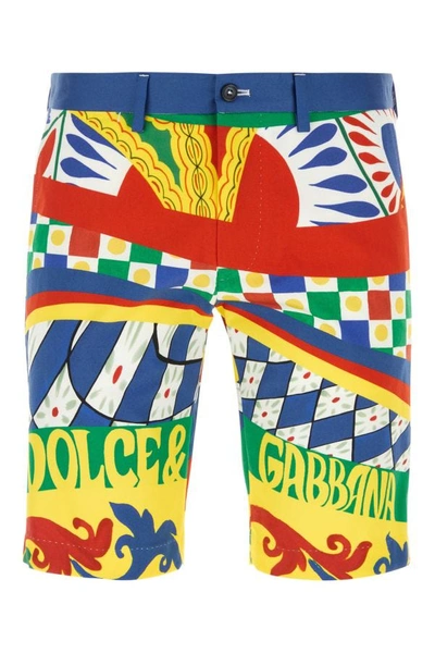 Dolce & Gabbana Carretto Bermuda Shorts In Blue
