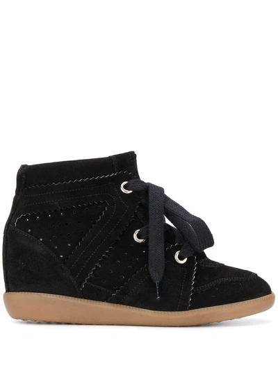 Isabel Marant Black Bobby Wedge Sneakers In Black