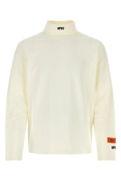 HERON PRESTON HERON PRESTON MAN IVORY COTTON T-SHIRT