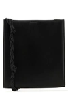 Jil Sander Black Leather Medium Tangle Shoulder Bag In Black