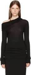 RICK OWENS Black Dropped Neck Pullover