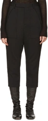 RICK OWENS Black Cropped Cargo Trousers
