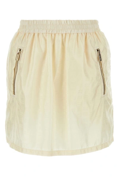 Miu Miu Elastic Waist Mini Skirt In Yellow