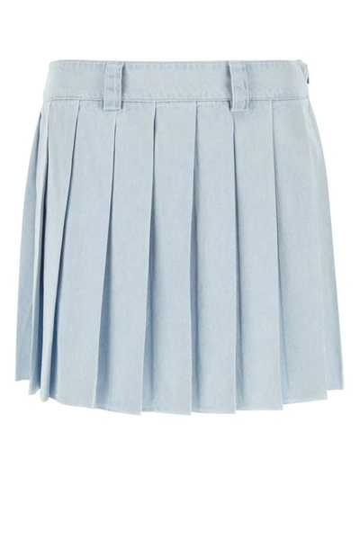 Miu Miu Denim Miniskirt In Blue