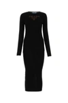 Prada Langes Kleid Aus Seidenstrick In Black