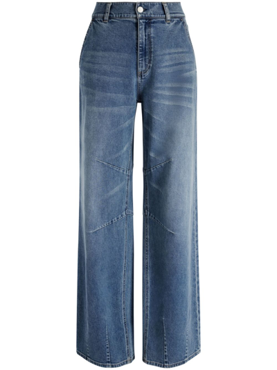 Alice And Olivia Parker Low-rise Flared Jeans In Blue
