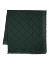 Mulberry Tree Square Monogram-pattern Scarf In Green
