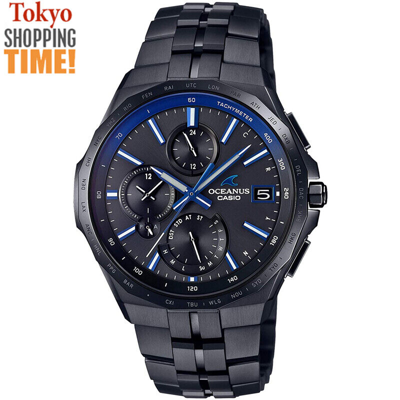 Pre-owned Casio Oceanus Manta Ocw-s5000b-1ajf Black Solar Radio Bluetooth Men Watch Japan