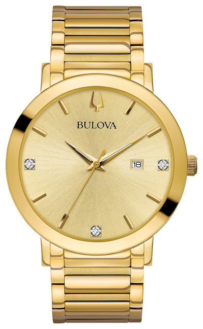 Pre-owned Bulova Futuro Gold Tone Diamond Men Watch 97d115