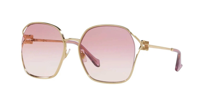 Pre-owned Miu Miu Smu 52ws Gold/pink Shaded (5ak-06s) Sunglasses