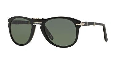 Pre-owned Persol Po 0714 Black/crystal Green Polarized 54/21/140 Unisex Sunglasses