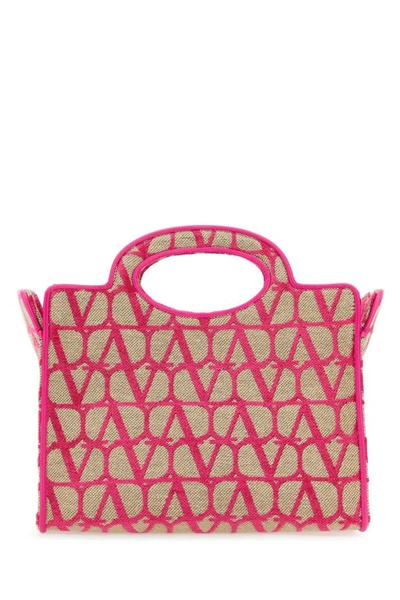 Valentino Garavani Le Troisième Mini Shopping Bag In Toile Iconographe Woman Beige/red Uni