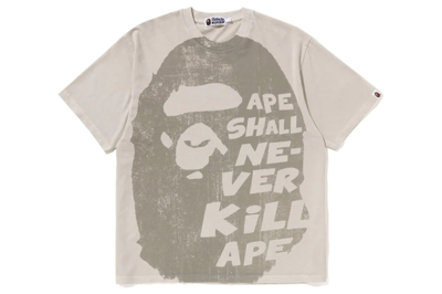 Pre-owned Bape Big Ape Head Tee Ivory/ivory