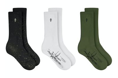 Pre-owned Jordan X Travis Scott Cactus Jack Scribble Socks Multicolor