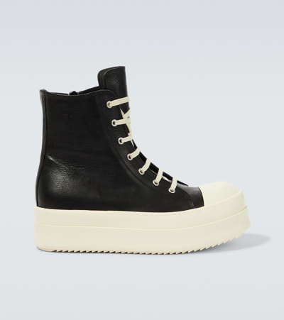 Rick Owens Black High Sneakers In Nero | ModeSens