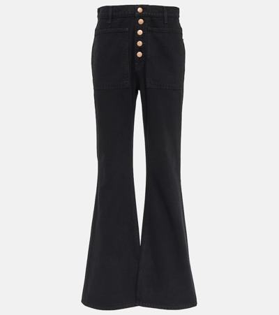 Ulla Johnson Lou High-rise Flared-leg Jeans In Noir Wash