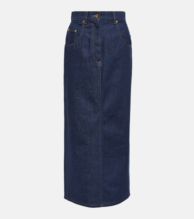 Nina Ricci Denim Maxi Skirt In Raw_blue