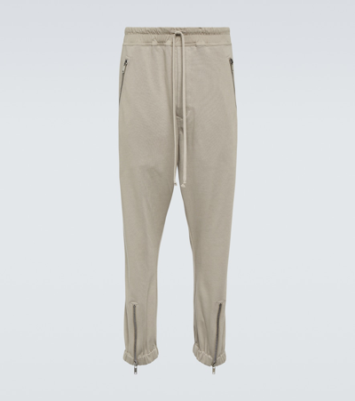 Rick Owens Cotton Jersey Sweatpants In Beige