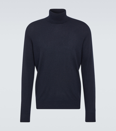 Loro Piana Cashmere Turtleneck Sweater In Blue