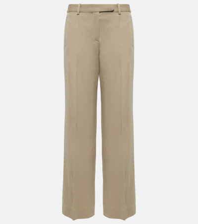 The Row Banew Pleated Wide-leg Wool Trousers In Sand