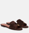 LORO PIANA SUMMER CHARMS SUEDE SLIDES