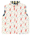 Jellymallow Reversible Printed Fleece Vest In White