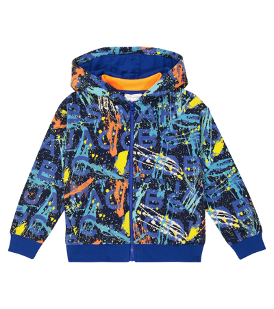 Marc Jacobs Kids' Logo Cotton-blend Hoodie In Blue