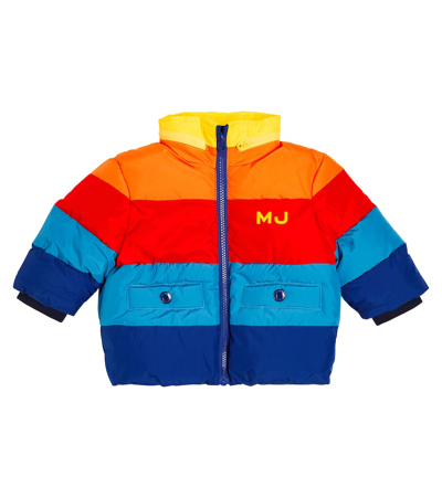 Marc Jacobs Kids' Colour-block Puffer Jacket In Blue
