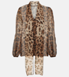 DOLCE & GABBANA LEOPARD-PRINT SILK CHIFFON BLOUSE