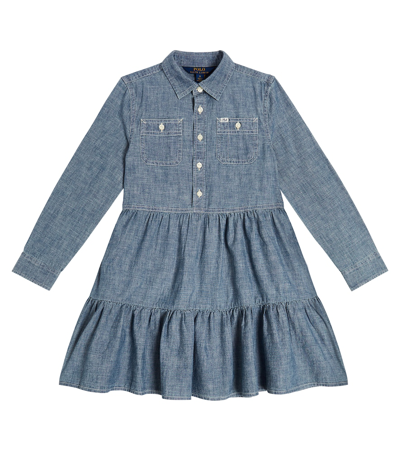 Polo Ralph Lauren Kids' Cotton Shirt Dress In Blue