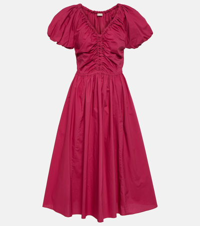 Ulla Johnson Mimi Sleeveless Silk Poplin Midi Dress In Multi