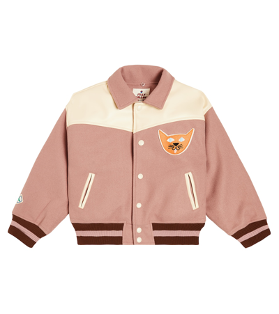Jellymallow Kids' Cat Bomber Jacket In Pink