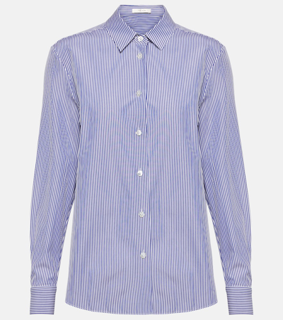 The Row Sadie Striped Cotton-poplin Shirt In White Blue