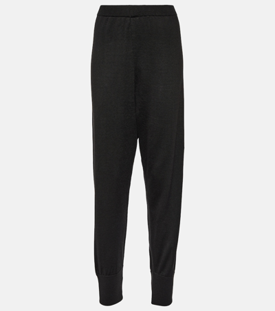 The Row Knitted Tapered Track Pants In Black