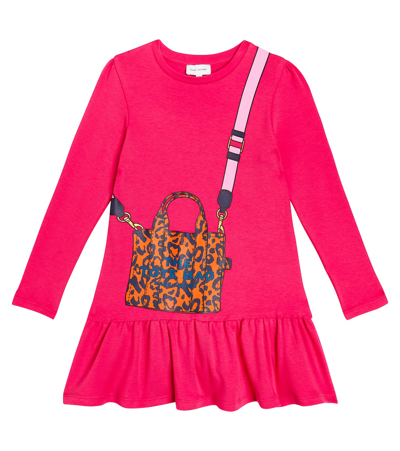 Marc Jacobs Kids' Printed Cotton Jersey Dress In Fuchsia