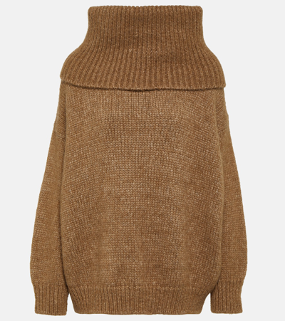 Dolce & Gabbana Wool-blend Sweater In Beige