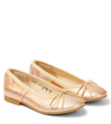 Pom D'api Dory Bal Metallic Leather Ballet Flats In Orange