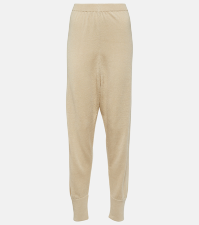 The Row Dalbero Linen And Silk-blend Tapered Pants In Beige
