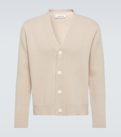 Lanvin Wool And Cashmere Cardigan In Paper