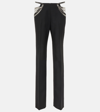 Stella Mccartney Chain-detail Wool Slim Pants In Black