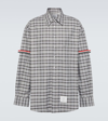 Thom Browne Classic Fit Shirt With Armband In Gingham Check Oxford In Multicoloured