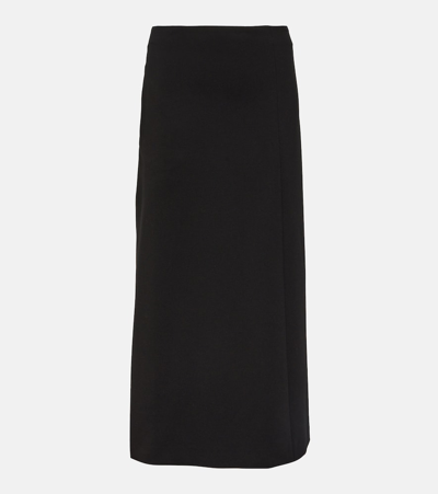 The Row Flores Asymmetric Scuba Maxi Skirt In Black