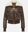 DOLCE & GABBANA CROPPED FAUX LEATHER JACKET