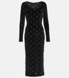 DOLCE & GABBANA LOGO VELVET MIDI DRESS