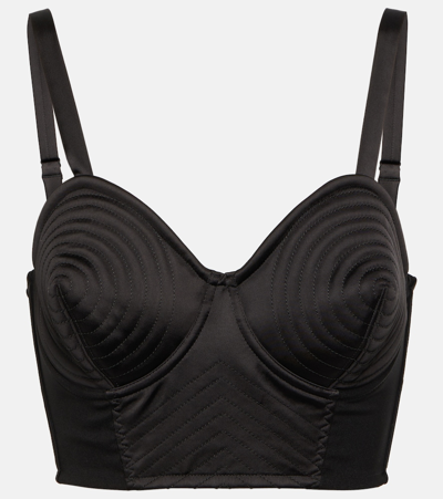 Jean Paul Gaultier Conical Satin Bustier In Black