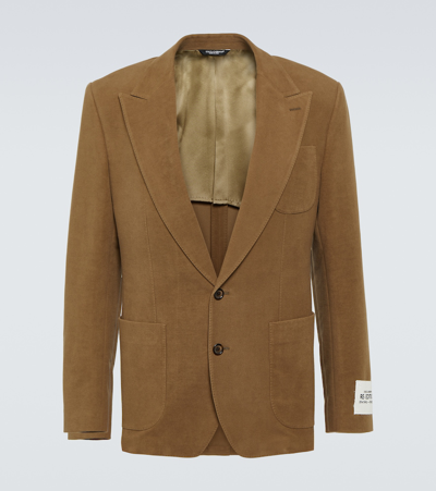 Dolce & Gabbana Re-edition Cotton Blazer In Brown