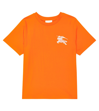 Burberry Kids' Printed Cotton Jersey T-shirt In Orange