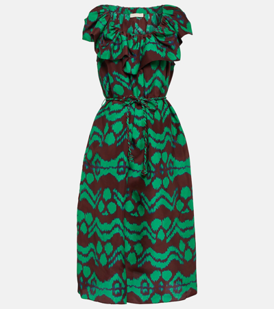 Ulla Johnson Anora Silk Midi Dress In Multi