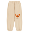 Jellymallow Printed Cotton Jersey Sweatpants In Beige