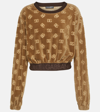 DOLCE & GABBANA DG CROPPED VELVET SWEATSHIRT